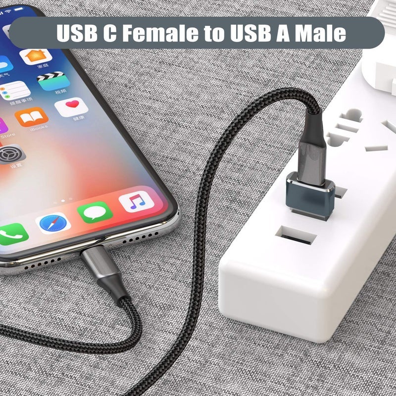 بيز سايلور iPhone 16 15 Pro Max محول شاحن سيارات 4Pack، محول USB إلى USBC من النوع C الأنثى إلى ذكر لسماعات AirPods 4، ساعة آبل 10/iWatch، آيفون 14 13 بلس، آيباد ميني 7، سامسونج جالاكسي S24 A54 - Image 2